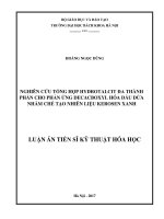 Nghiên cứu tổng hợp hydrotalcit đa thành phần cho phản ứng decacboxyl hóa dầu dừa nhằm chế tạo nhiên liệu kerosen xanh