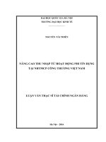 Nâng cao thu nhập từ hoạt động phi tín dụng tại NHTMCP công thương việt nam 