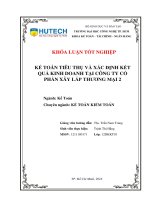 Kế toán tiêu thụ và xác định kết quả kinh doanh tại công ty cổ phần xây lắp thương mại 2  