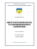 Nghiên cứu các nhân tố tác động đến giá bán căn hộ của các doanh nghiệp kinh doanh bất động sản tại thành phố hồ chí minh 