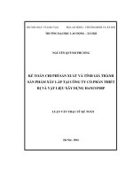KẾ TOÁN CHI PHÍ SẢN XUẤT VÀ TÍNH GIÁ THÀNH SẢN PHẨM XÂY LẮP TẠI CÔNG TY CỔ PHẦN THIẾT BỊ VÀ VẬT LIỆU XÂY DỰNG HANCONRP