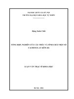 Tổng hợp, nghiên cứu cấu trúc và tính chất một số cacboxylat kẽm (II)