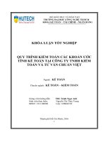 Quy trình kiểm toán các khoản ước tính kế toán tại công ty TNHH kiểm toán và tư vấn chuẩn việt (vietvalues) 