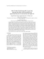 Một số nhân tố ảnh hưởng đến sự quan tâm tham gia bảo hiểm xã hội tựnguyện của người buôn bán nhỏ lẻ trên địa bàn tỉnh Nghệ An
