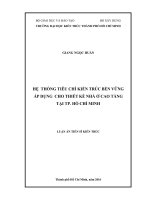 Hệ thống tiêu chí Kiến trúc bền vững áp dụng cho thiết kế nhà ở cao tầng tại Thành phố Hồ Chí Minh