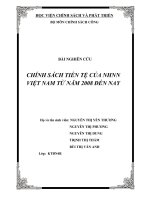 CHÍNH SÁCH TIỀN TỆ CỦA NHNN VIỆT NAM TỪ NĂM 2008 ĐẾN NAY