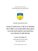 Đánh giá tiềm năng và đề xuất mô hình phát triển làng nghề trồng hoa kiểng tại TP HCM kết hợp du lịch sinh thái gắn với bảo vệ môi trường 