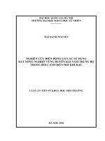 Nghiên cứu biến động cơ cấu sử dụng đất nông nghiệp vùng Duyên hải Nam trung Bộ trong bối cảnh biến đổi khí hậu.