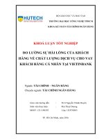 Đo lường sự hài lòng của khách hàng về chất lượng dịch vụ cho vay khách hàng cá nhân tại vietinbank  