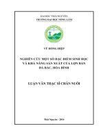 Nghiên cứu một số đặc điểm sinh học và khả năng sản xuất của lợn bản đà bắc, hòa bình 