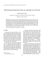 Mô hình tăng trưởng kinh tế dựa vào xuất khẩu của Việt Nam