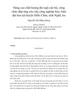 Nâng cao chất lượng đội ngũ cán bộ, công chức đáp ứng yêu cầu công nghiệp hóa, hiện đại hóa tại huyện Diễn Châu, tỉnh Nghệ An
