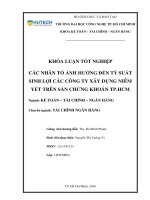 Các nhân tố ảnh hưởng đến tỷ suất sinh lợi của các công ty xây dựng niêm yết trên sàn chứng khoán TP  HCM 