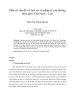Một số vấn đề về lịch sử và pháp lý của đường biên giới Việt Nam – Lào