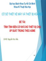 Tính bền cơ khí thiết bị chịu áp suất trong theo ASME