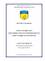 Nâng cao hiệu quả hoạt động sản xuất kinh doanh tại công ty điện lực duyên hải 