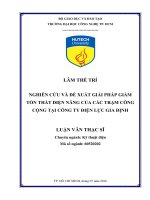 Nghiên cứu và đề xuất giải pháp giảm tổn thất điện năng của các trạm công cộng tại công ty điện lực gia định 