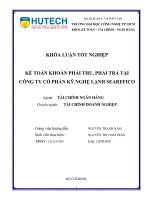 Thực trạng kế toán các khoản phải thu phải trả tại công ty cổ phần kỹ nghệ lạnh SEAREFICO 