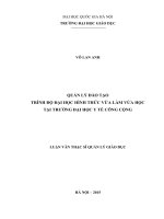 Quản lý đào tạo trình độ đại học hình thức vừa làm vừa học trị trường đại học y tế công cộng 