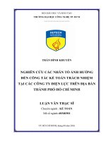 Nghiên cứu các nhân tố ảnh hưởng đến công tác kế toán trách nhiệm tại các công ty điện lực trên địa bàn thành phố hồ chí minh 