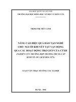 Nâng cao hiệu quả đào tạo nghề cho Người khuyết tật vận động qua các hoạt động trợ giúp của CTXH (nghiên cứu trường hợp tại Trường Trung cấp Kinh tế- Du lịch Hoa Sữa)