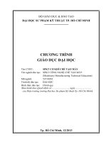 Chương trình đào tạo sư phạm kĩ thuật cơ khí chế tạo máy 4,5 năm (Đại học sư phạm kĩ thuật TP.HCM)  