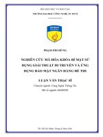 Nghiên cứu mã hóa khóa bí mật sử dụng giải thuật di truyền và ứng dụng bảo mật ngân hàng đề thi 