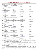 bai tap tieng anh lop 7 unit 11 keep fit stay healthy co dap an 