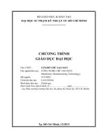 Chương trình đào tạo cơ khí chế tạo máy 3 năm (Đại học sư phạm kĩ thuật TP.HCM)