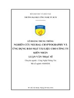 Nghiên cứu neural cryptography và ứng dụng bảo mật tài liệu cho công ty kiên nhẫn 
