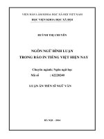 Ngôn ngữ bình luận trong báo in tiếng Việt hiện nay