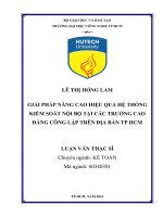 Giải pháp nâng cao hiệu quả hệ thống kiểm soát nội bộ tại các trường cao đẳng công lập trên địa bàn tp HCM 
