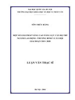 Một số giải pháp nâng cao năng lực cán bộ trẻ ngành lao động- thương binh và xã hội giai đoạn 2015- 2020