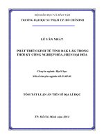 Phát triển kinh tế tỉnh Đắk Lắk trong thời kỳ công nghiệp hoá, hiện đại hoá