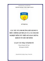 Các yếu tố ảnh hưởng đến hành vi điều chỉnh lợi nhuận của các doanh nghiệp niêm yết trên sở giao dịch chứng khoán tp  hồ chí minh 