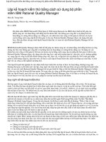 LẬP KẾ HOẠCH KIỂM THỬ BẰNG CÁCH SỬ DỤNG BỘ PHẬN PHẦN MỀM IBM  Rational Quality Manager