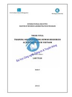 Training and developing human resources activities in lavie vietnam 