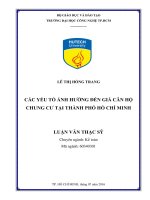 Các yếu tố ảnh hưởng đến giá căn hộ chung cư tại thàn phố hồ chí minh 