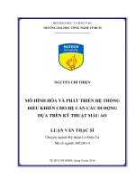 Mô hình hóa và phát triển hệ thống điều khiển cho cần cẩu di động dựa trên kỹ thuật mẫu ảo 