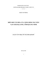 Biến đổi văn hóa của cộng đồng ngư dân vạn chài Hạ Long, tỉnh Quảng Ninh
