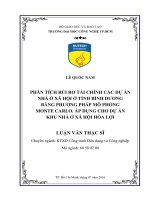 Phân tích rủi ro tài chính các dự án nhà ở xã hội ở tỉnh bình dương bằng phương pháp mô phỏng monte carlo  áp dụng cho dự án khu nhà ở xã hội hòa lợi 