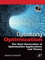 Optimizing optimization the next generation of optimization application and theory