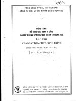 Báo cáo khảo sát địa chất công trình bước thiết kế kĩ thuật công trình mở rộng căn cứ dịch vụ dầu khí vũng tàu