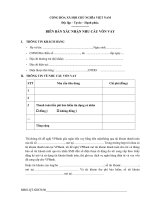 Biên bản xác nhận nhu cầu vốn vay ngân hàng