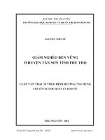 Giảm nghèo bền vững ở huyện tân sơn tỉnh phú thọ 