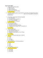 Trắc Nghiệm Đại cương bỏng có đáp án