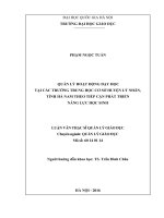Quản lý hoạt động dạy học tại các trường Trung học cơ sở huyện Lý Nhân, tỉnh Hà Nam theo tiếp cận phát triển năng lực học sinh
