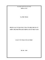 Pháp luật về quảng cáo căn hộ chung cư trên thị trường bất động sản ở Việt Nam