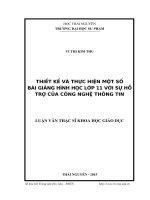 Thiết kế và thực hiện một số bài giảng hình học lớp 11 với sự hỗ trợ của công nghệ thông tin 