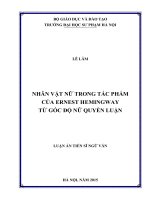 Nhân vật nữ trong tác phẩm của Ernest Hemingway từ góc độ nữ quyền